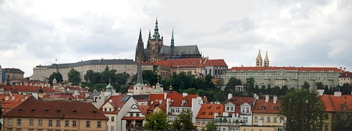 panoramic view of prague castle