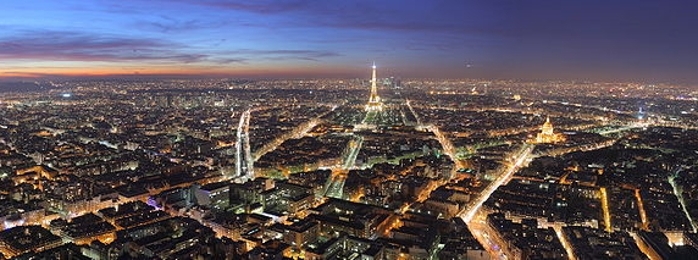 panoramic view of paris, france
